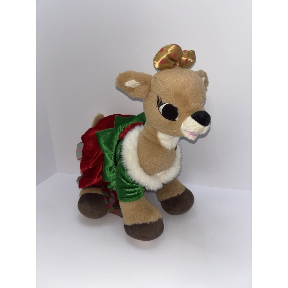 Build a Bear Workshop Rudolph Reindeer 15" Clarice Polka Dots Bow Stuffed‎ Plush